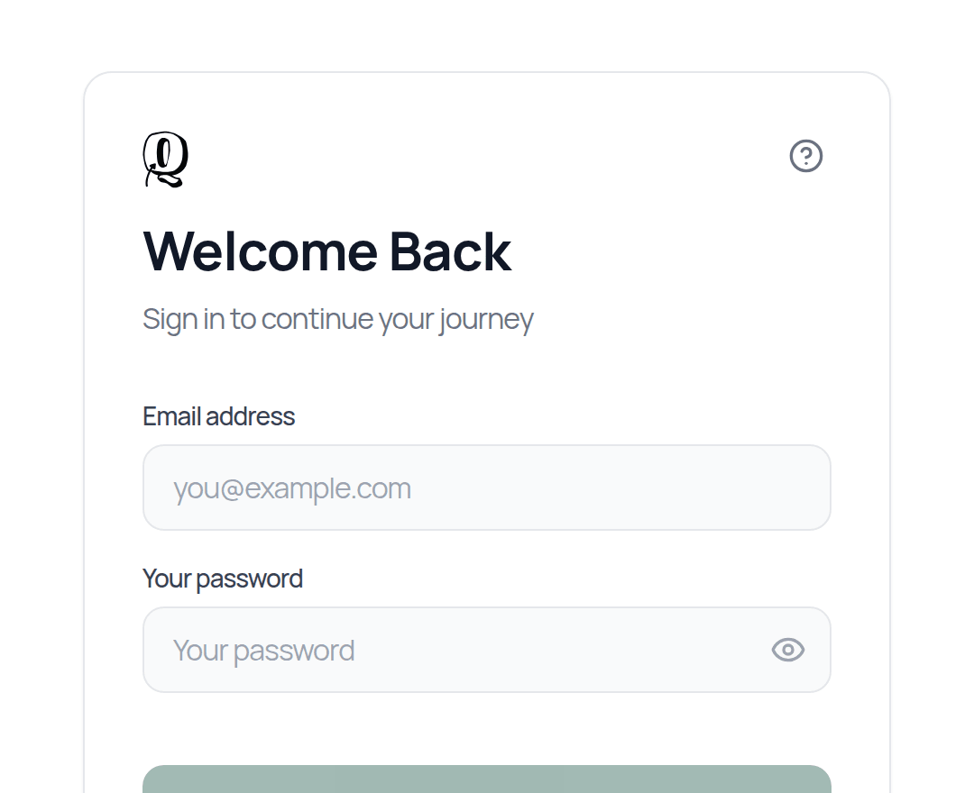 The Welcome Back sign-in screen, with Forgot your password? under the sign-in buttons