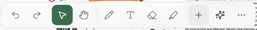 The tool bar with Select, the arrow, selected